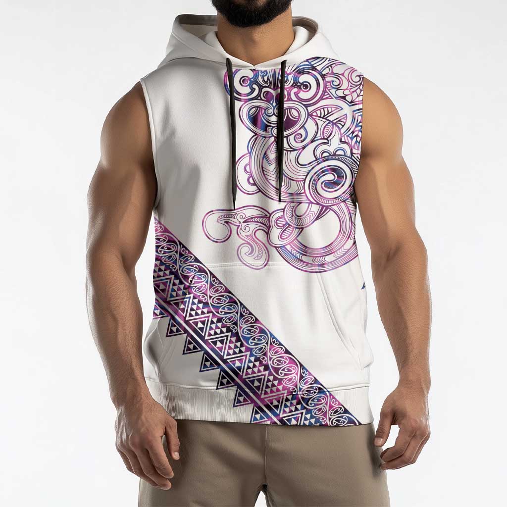 Mawhero Paua shell Kowhaiwhai Taniko Personalised Sleeveless Hoodie Taniwha Maori Tribal Style LT9 - Polynesian Pride