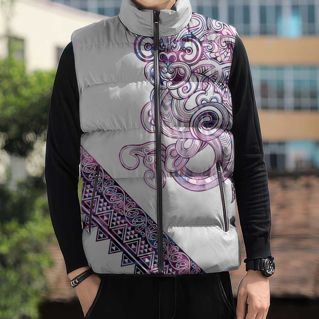 Mawhero Paua shell Kowhaiwhai Taniko Personalised Sleeveless Puffer Jacket Taniwha Maori Tribal Style LT9 - Polynesian Pride