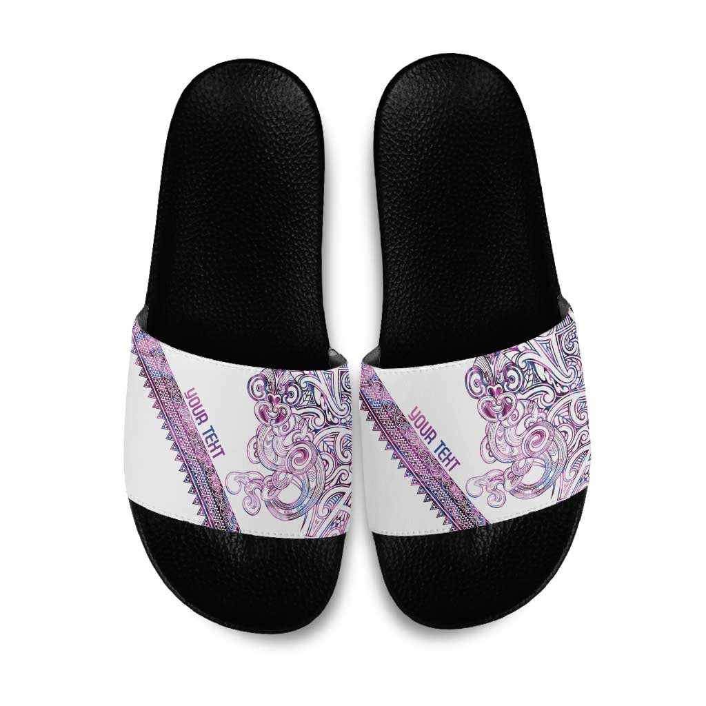Mawhero Paua shell Kowhaiwhai Taniko Personalised Slide Sandals Taniwha Maori Tribal Style LT9 Pink - Polynesian Pride