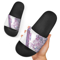 Mawhero Paua shell Kowhaiwhai Taniko Personalised Slide Sandals Taniwha Maori Tribal Style LT9 - Polynesian Pride