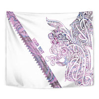 Mawhero Paua shell Kowhaiwhai Taniko Personalised Tapestry Taniwha Maori Tribal Style