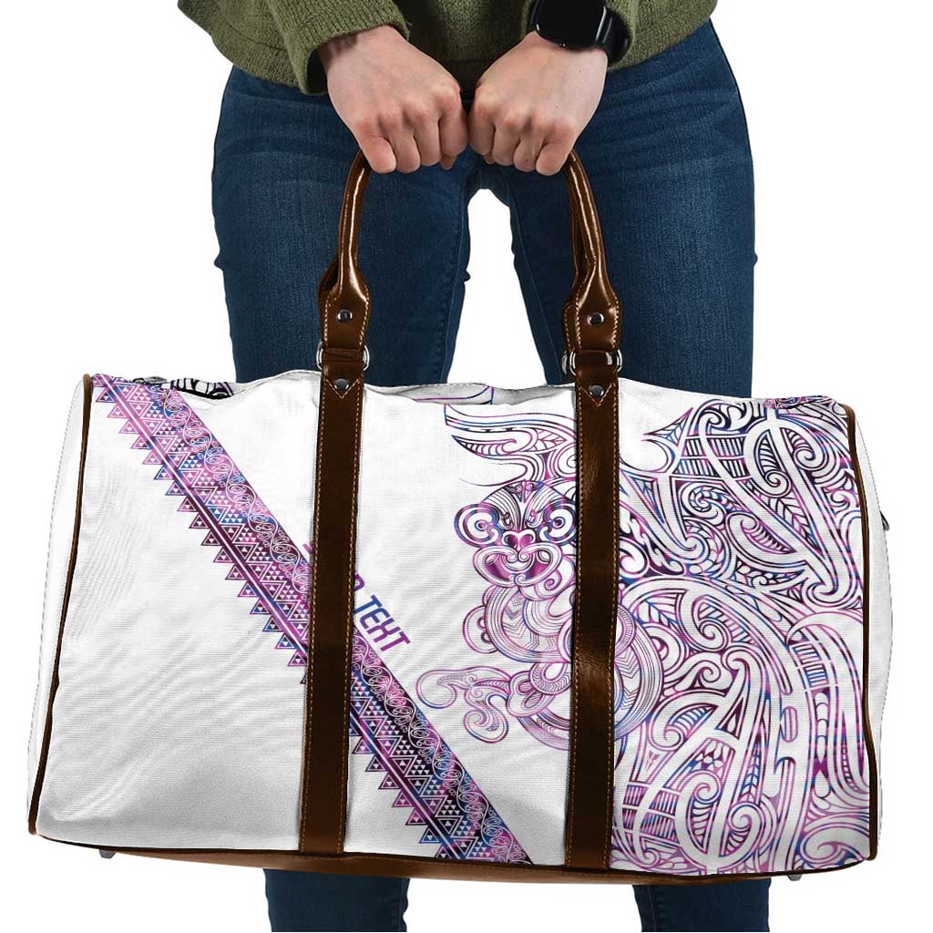 Mawhero Paua shell Kowhaiwhai Taniko Personalised Travel Bag Taniwha Maori Tribal Style LT9 Pink - Polynesian Pride