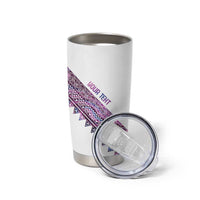 Mawhero Paua shell Kowhaiwhai Taniko Personalised Tumbler Cup Taniwha Maori Tribal Style LT9 - Polynesian Pride