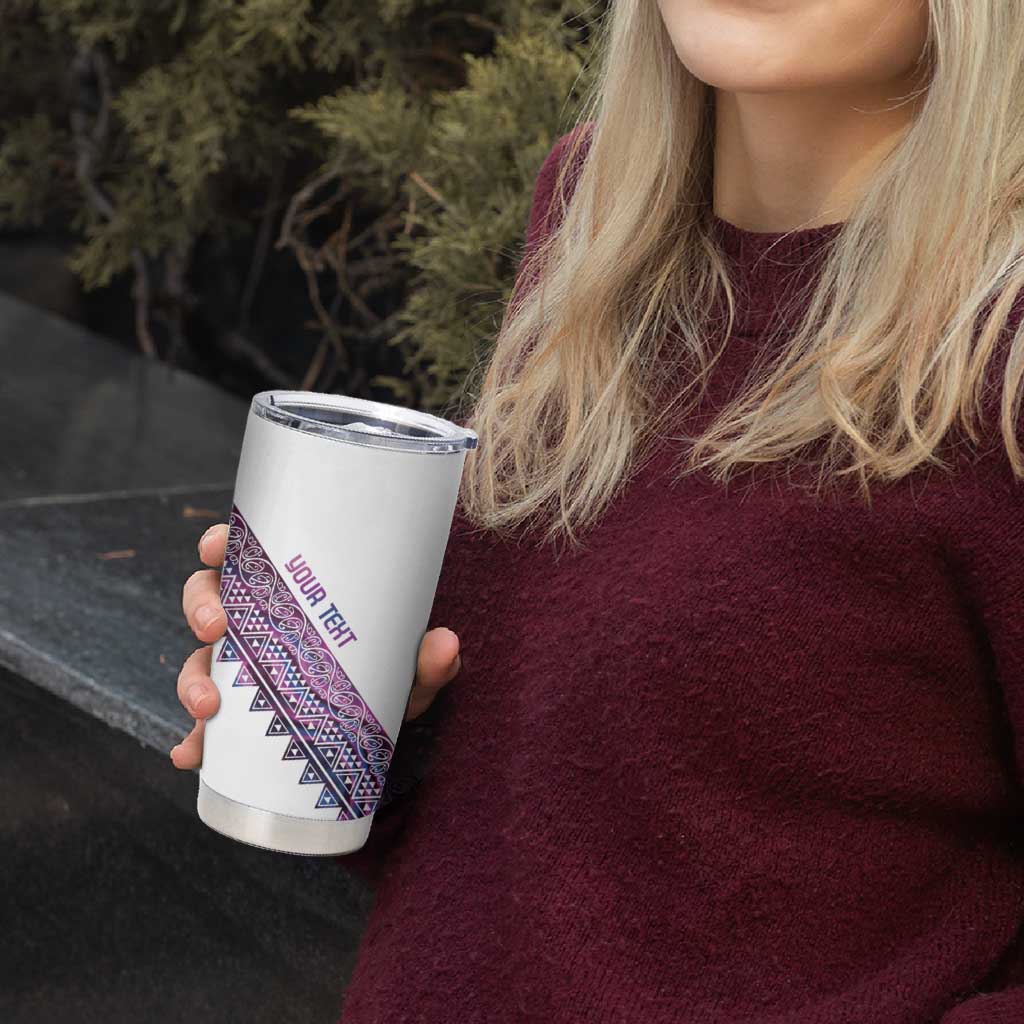 Mawhero Paua shell Kowhaiwhai Taniko Personalised Tumbler Cup Taniwha Maori Tribal Style LT9 - Polynesian Pride