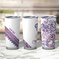 Mawhero Paua shell Kowhaiwhai Taniko Personalised Tumbler Cup Taniwha Maori Tribal Style LT9 - Polynesian Pride