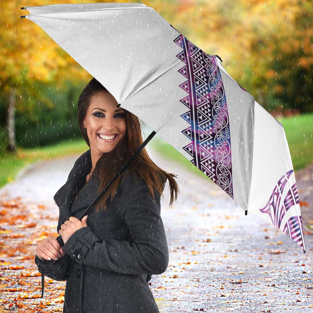 Mawhero Paua shell Kowhaiwhai Taniko Personalised Umbrella Taniwha Maori Tribal Style