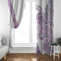 Mawhero Paua shell Kowhaiwhai Taniko Personalised Window Curtain Taniwha Maori Tribal Style LT9 - Polynesian Pride