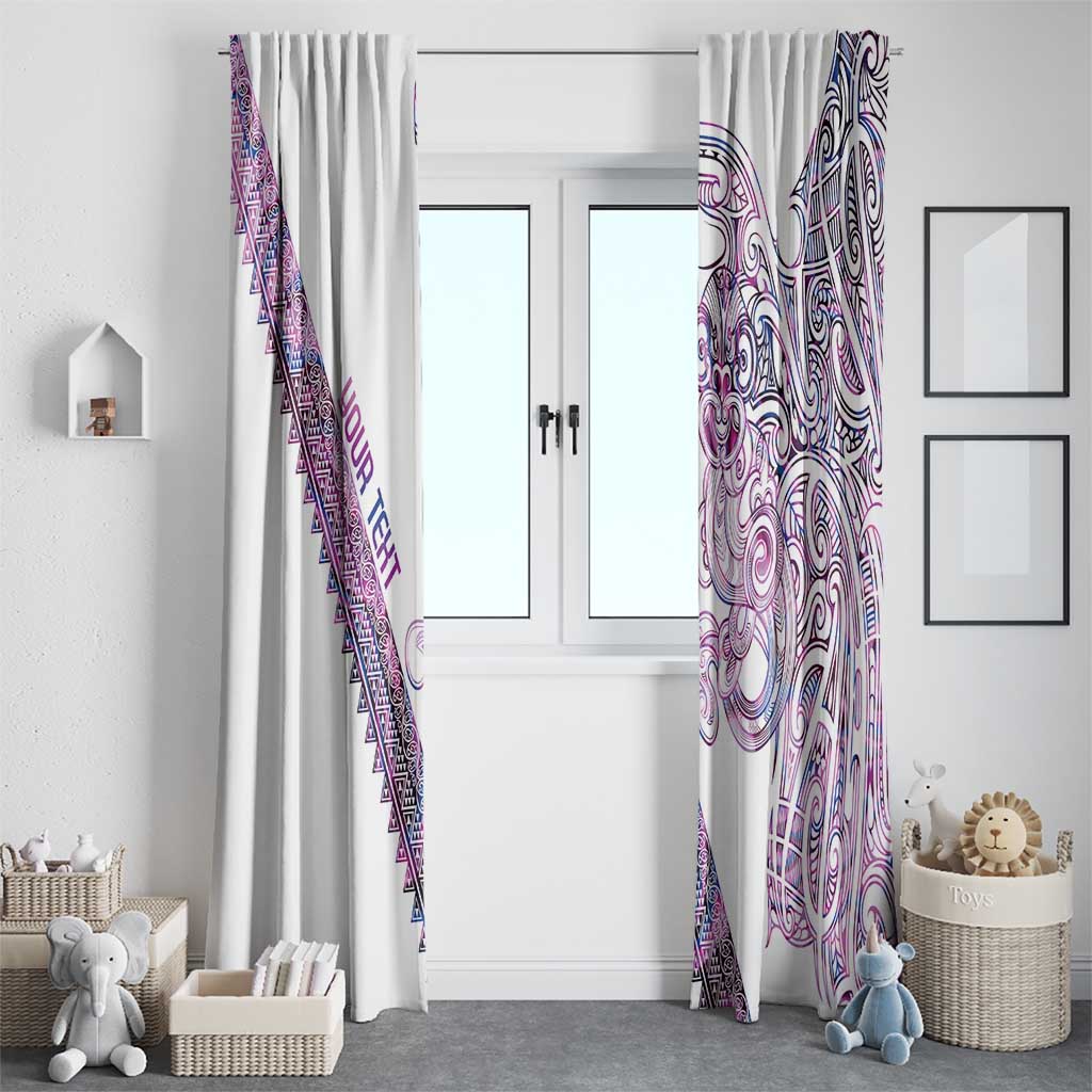 Mawhero Paua shell Kowhaiwhai Taniko Personalised Window Curtain Taniwha Maori Tribal Style LT9 - Polynesian Pride