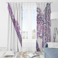 Mawhero Paua shell Kowhaiwhai Taniko Personalised Window Curtain Taniwha Maori Tribal Style LT9 - Polynesian Pride