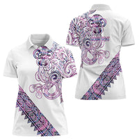 Mawhero Paua shell Kowhaiwhai Taniko Personalised Women Polo Shirt Taniwha Maori Tribal Style