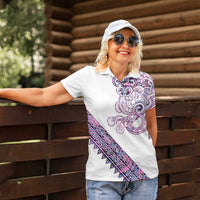 Mawhero Paua shell Kowhaiwhai Taniko Personalised Women Polo Shirt Taniwha Maori Tribal Style