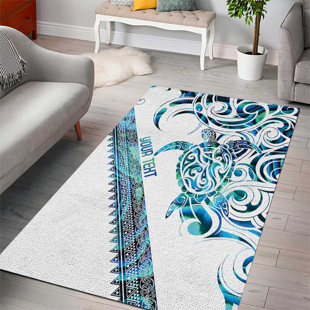Kahui Whetu Paua shell Kowhaiwhai Taniko Personalised Area Rug Turtle Tattoo Maori Tribal Style LT9 - Polynesian Pride