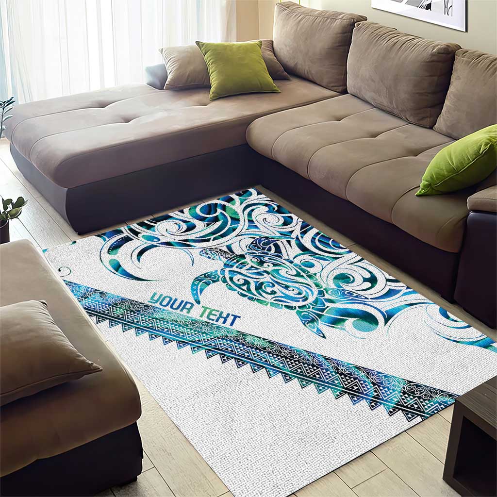Kahui Whetu Paua shell Kowhaiwhai Taniko Personalised Area Rug Turtle Tattoo Maori Tribal Style LT9 - Polynesian Pride