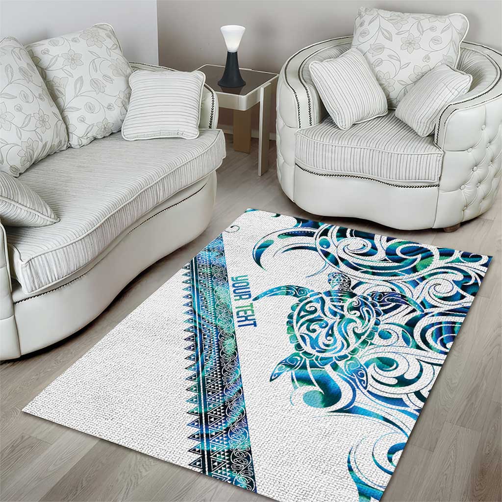 Kahui Whetu Paua shell Kowhaiwhai Taniko Personalised Area Rug Turtle Tattoo Maori Tribal Style LT9 - Polynesian Pride