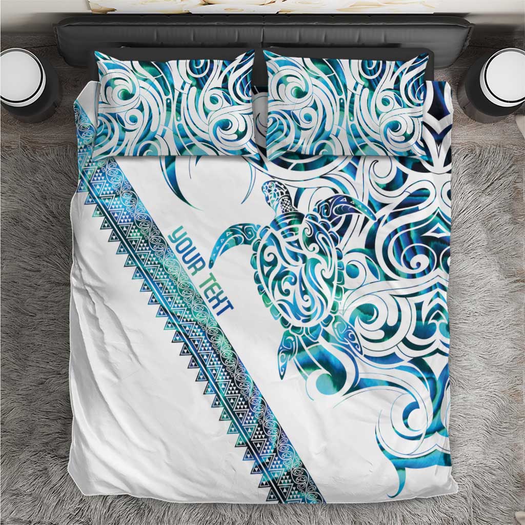 Kahui Whetu Paua shell Kowhaiwhai Taniko Personalised Bedding Set Turtle Tattoo Maori Tribal Style