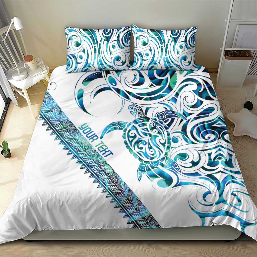 Kahui Whetu Paua shell Kowhaiwhai Taniko Personalised Bedding Set Turtle Tattoo Maori Tribal Style