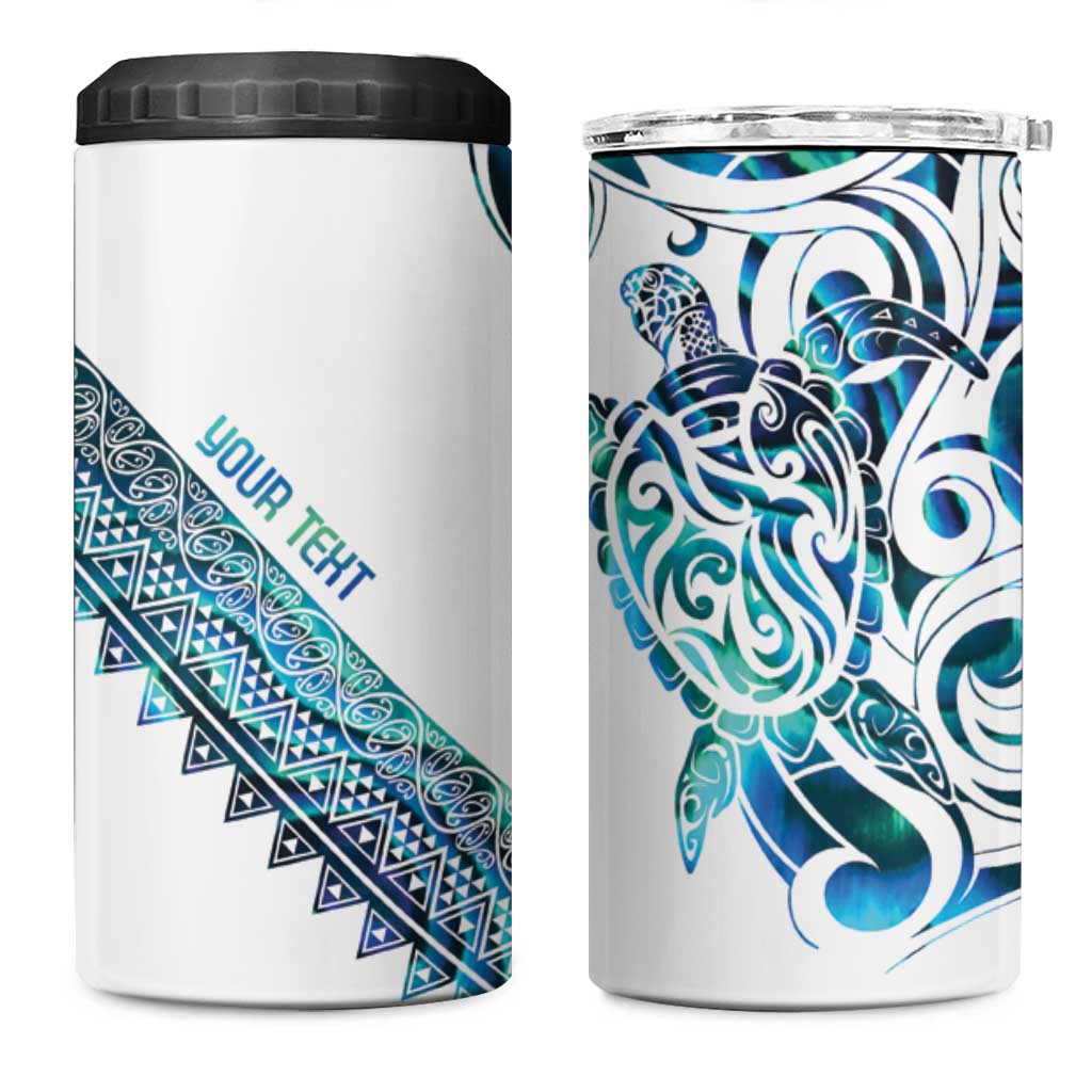 Kahui Whetu Paua shell Kowhaiwhai Taniko Personalised 4 in 1 Can Cooler Tumbler Turtle Tattoo Maori Tribal Style LT9 One Size: 16 oz Blue - Polynesian Pride