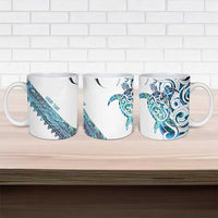 Kahui Whetu Paua shell Kowhaiwhai Taniko Personalised Ceramic Mug Turtle Tattoo Maori Tribal Style