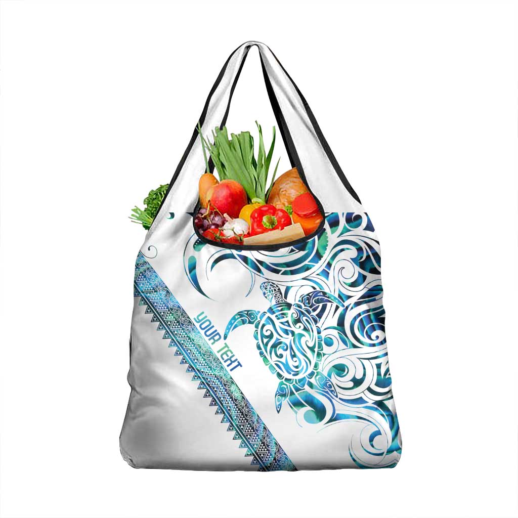 Kahui Whetu Paua shell Kowhaiwhai Taniko Personalised Grocery Bag Turtle Tattoo Maori Tribal Style
