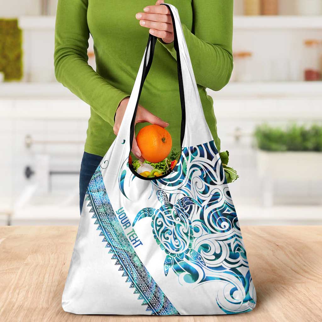 Kahui Whetu Paua shell Kowhaiwhai Taniko Personalised Grocery Bag Turtle Tattoo Maori Tribal Style