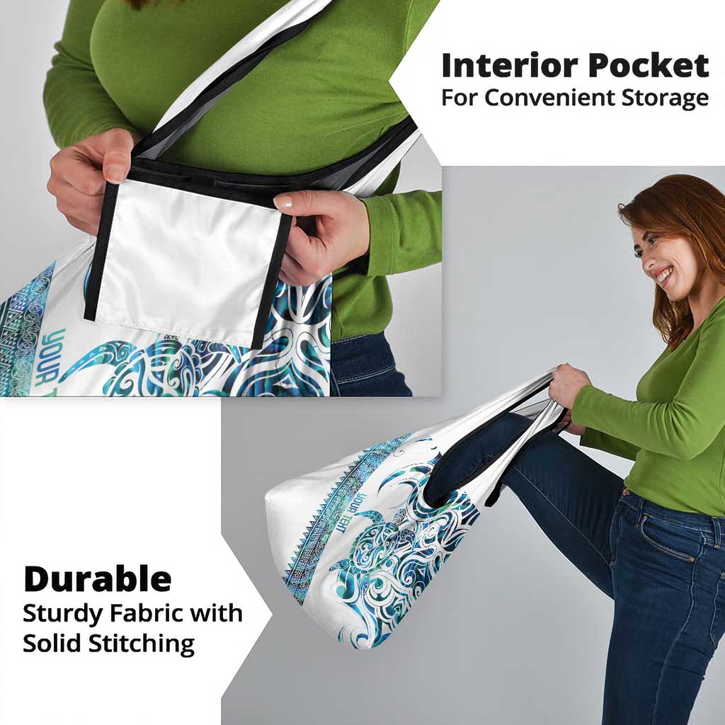 Kahui Whetu Paua shell Kowhaiwhai Taniko Personalised Grocery Bag Turtle Tattoo Maori Tribal Style