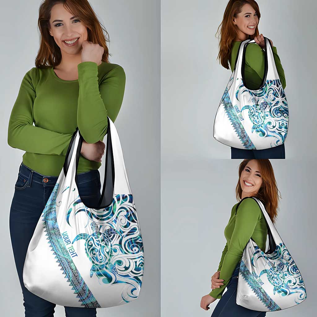 Kahui Whetu Paua shell Kowhaiwhai Taniko Personalised Grocery Bag Turtle Tattoo Maori Tribal Style