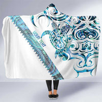 Kahui Whetu Paua shell Kowhaiwhai Taniko Personalised Hooded Blanket Turtle Tattoo Maori Tribal Style LT9 One Size Blue - Polynesian Pride
