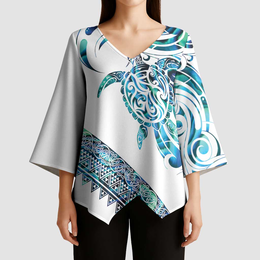 Kahui Whetu Paua shell Kowhaiwhai Taniko Personalised Kimono Sleeve Blouse Turtle Tattoo Maori Tribal Style LT9 - Polynesian Pride