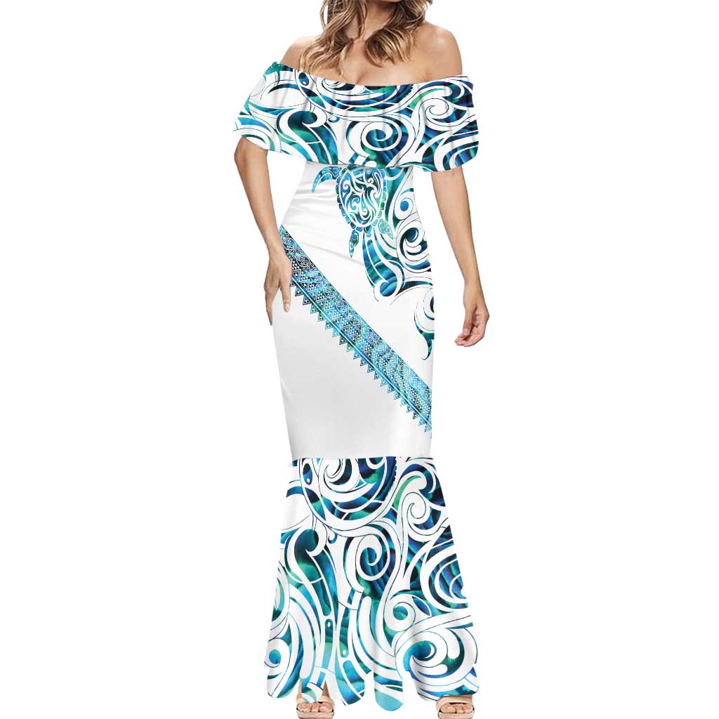 Kahui Whetu Paua shell Kowhaiwhai Taniko Personalised Mermaid Dress Turtle Tattoo Maori Tribal Style