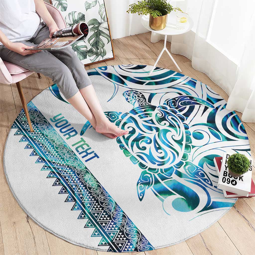 Kahui Whetu Paua shell Kowhaiwhai Taniko Personalised Round Carpet Turtle Tattoo Maori Tribal Style