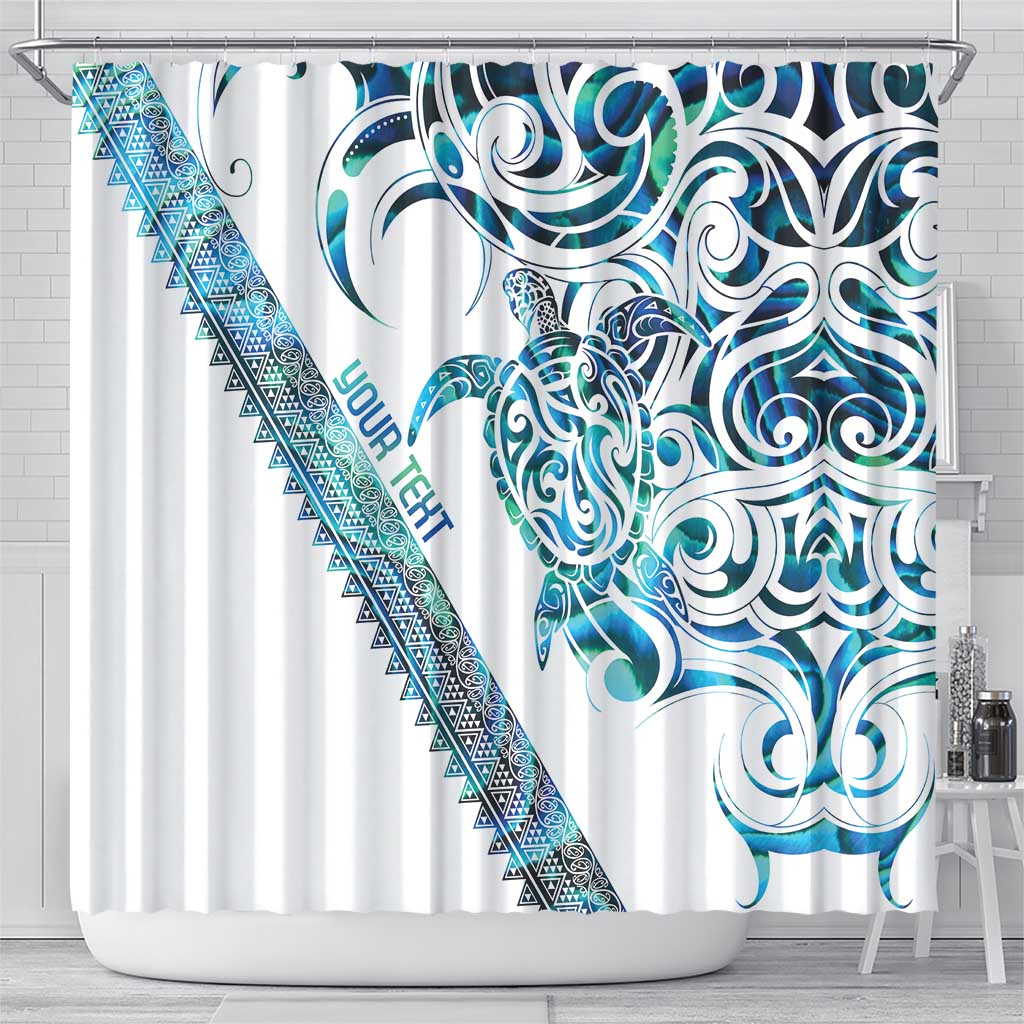 Kahui Whetu Paua shell Kowhaiwhai Taniko Personalised Shower Curtain Turtle Tattoo Maori Tribal Style LT9 - Polynesian Pride