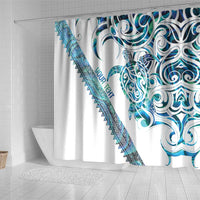 Kahui Whetu Paua shell Kowhaiwhai Taniko Personalised Shower Curtain Turtle Tattoo Maori Tribal Style LT9 - Polynesian Pride