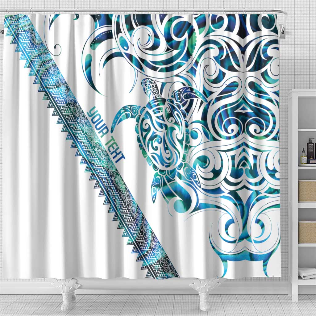 Kahui Whetu Paua shell Kowhaiwhai Taniko Personalised Shower Curtain Turtle Tattoo Maori Tribal Style LT9 - Polynesian Pride