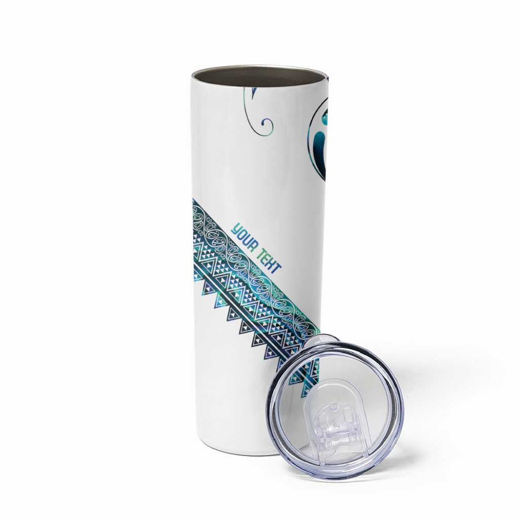 Kahui Whetu Paua shell Kowhaiwhai Taniko Personalised Skinny Tumbler Turtle Tattoo Maori Tribal Style
