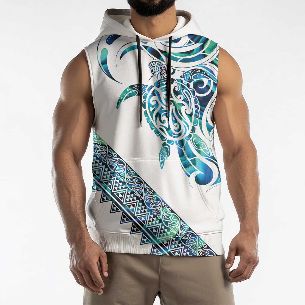 Kahui Whetu Paua shell Kowhaiwhai Taniko Personalised Sleeveless Hoodie Turtle Tattoo Maori Tribal Style LT9 - Polynesian Pride