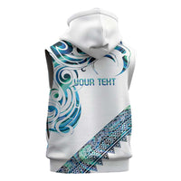 Kahui Whetu Paua shell Kowhaiwhai Taniko Personalised Sleeveless Zip Hoodie Turtle Tattoo Maori Tribal Style