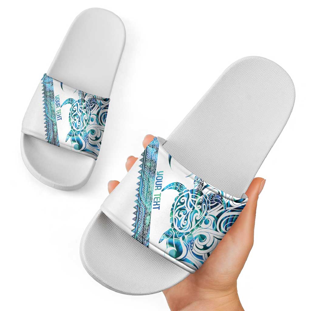 Kahui Whetu Paua shell Kowhaiwhai Taniko Personalised Slide Sandals Turtle Tattoo Maori Tribal Style LT9 - Polynesian Pride