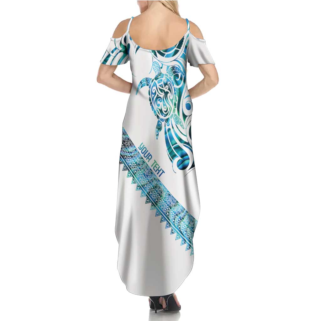 Kahui Whetu Paua shell Kowhaiwhai Taniko Personalised Summer Maxi Dress Turtle Tattoo Maori Tribal Style