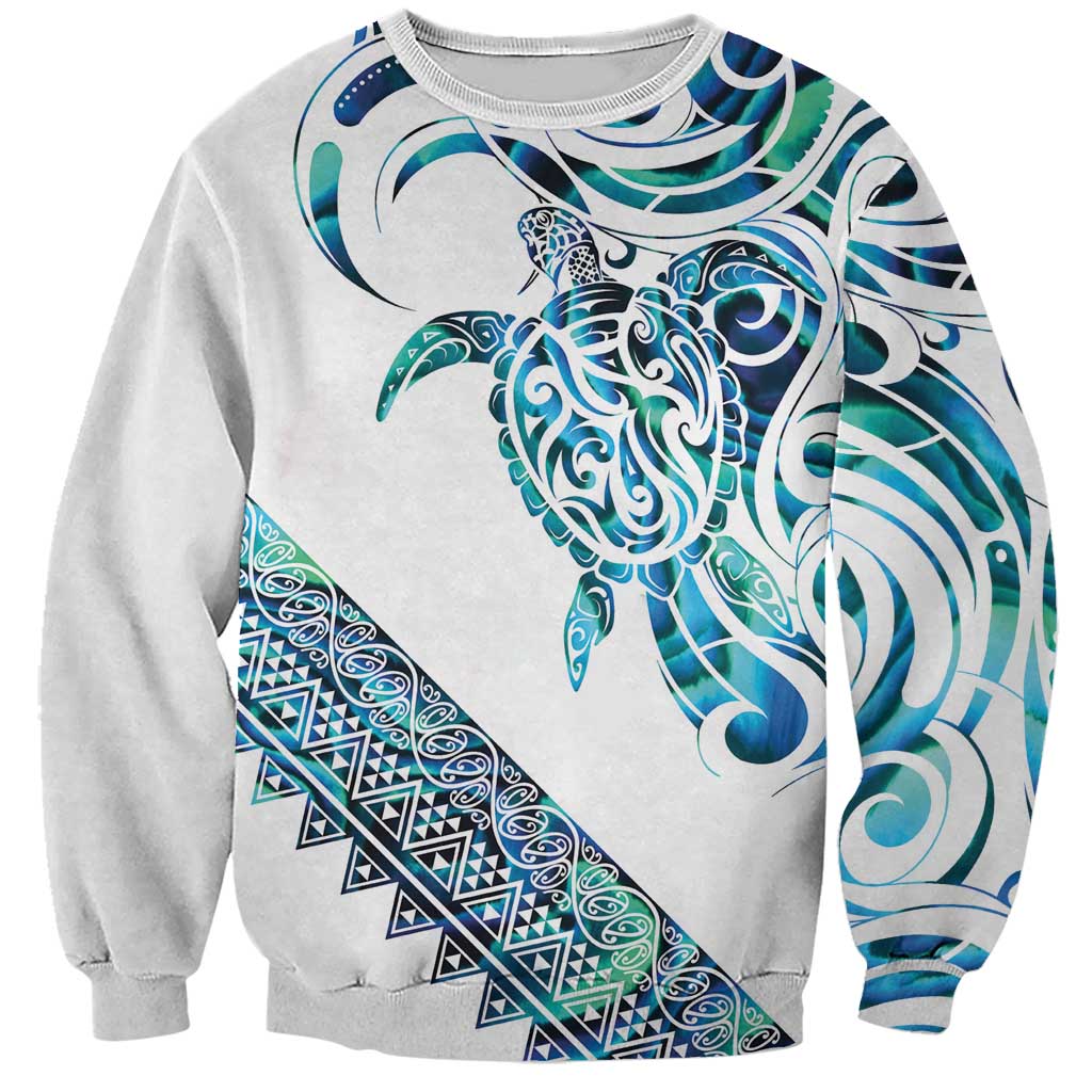Kahui Whetu Paua shell Kowhaiwhai Taniko Personalised Sweatshirt Turtle Tattoo Maori Tribal Style