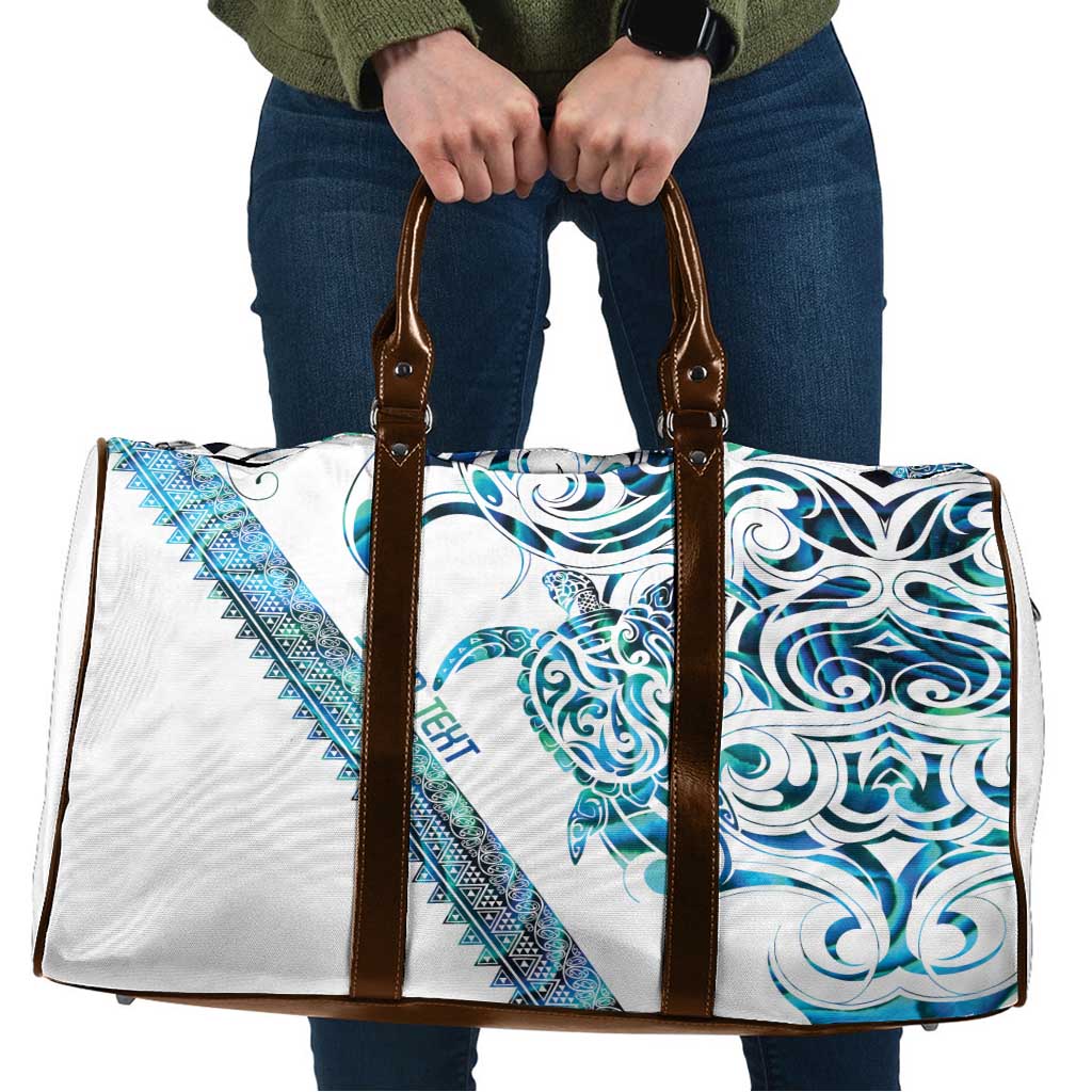 Kahui Whetu Paua shell Kowhaiwhai Taniko Personalised Travel Bag Turtle Tattoo Maori Tribal Style LT9 Blue - Polynesian Pride