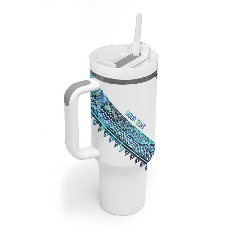 Kahui Whetu Paua shell Kowhaiwhai Taniko Personalised Tumbler With Handle Turtle Tattoo Maori Tribal Style LT9 - Polynesian Pride