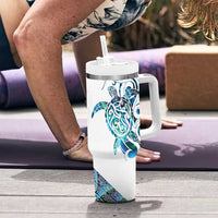 Kahui Whetu Paua shell Kowhaiwhai Taniko Personalised Tumbler With Handle Turtle Tattoo Maori Tribal Style LT9 - Polynesian Pride