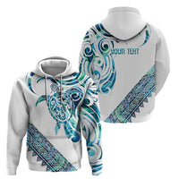 Kahui Whetu Paua shell Kowhaiwhai Taniko Personalised Zip Hoodie Turtle Tattoo Maori Tribal Style LT9 - Polynesian Pride