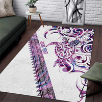 Mawhero Paua shell Kowhaiwhai Taniko Personalised Area Rug Turtle Tattoo Maori Tribal Style