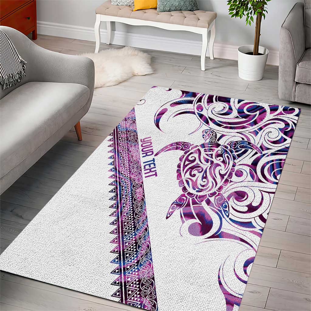 Mawhero Paua shell Kowhaiwhai Taniko Personalised Area Rug Turtle Tattoo Maori Tribal Style