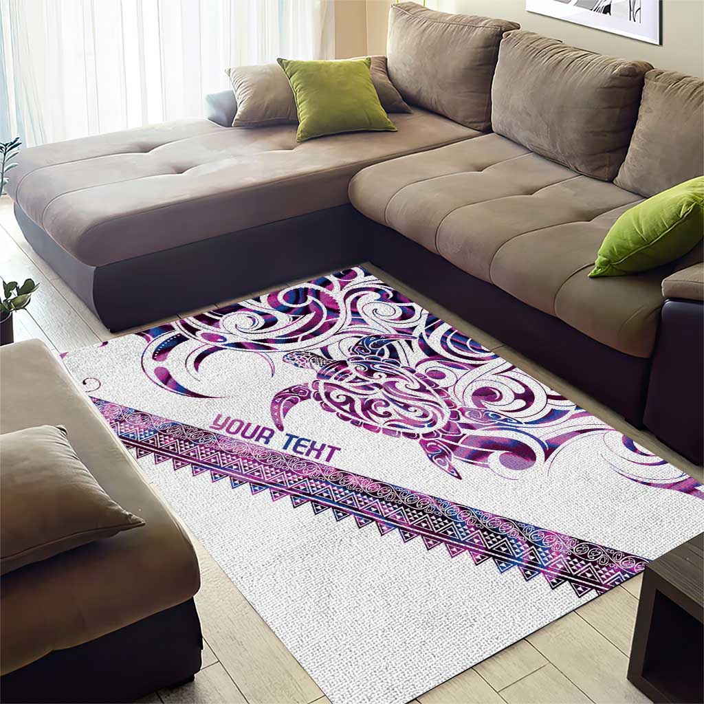 Mawhero Paua shell Kowhaiwhai Taniko Personalised Area Rug Turtle Tattoo Maori Tribal Style