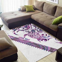 Mawhero Paua shell Kowhaiwhai Taniko Personalised Area Rug Turtle Tattoo Maori Tribal Style