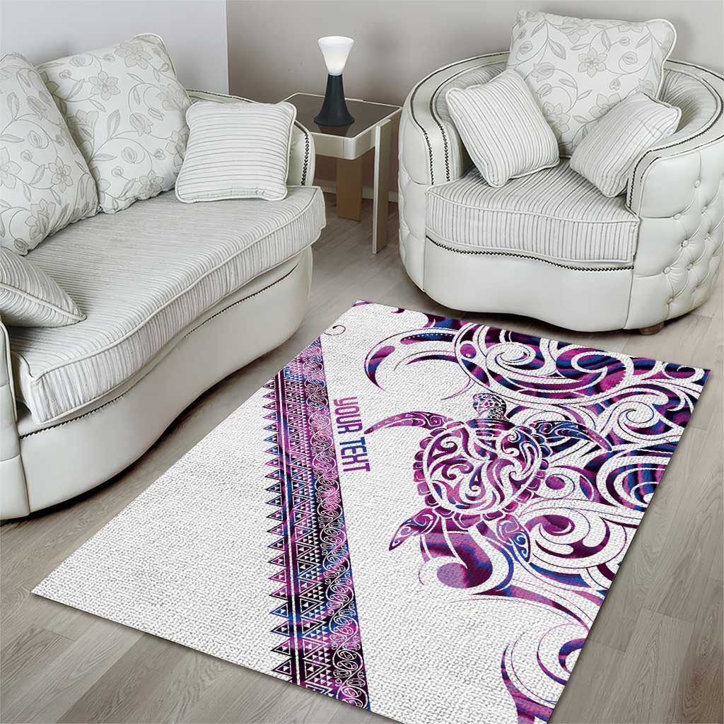 Mawhero Paua shell Kowhaiwhai Taniko Personalised Area Rug Turtle Tattoo Maori Tribal Style