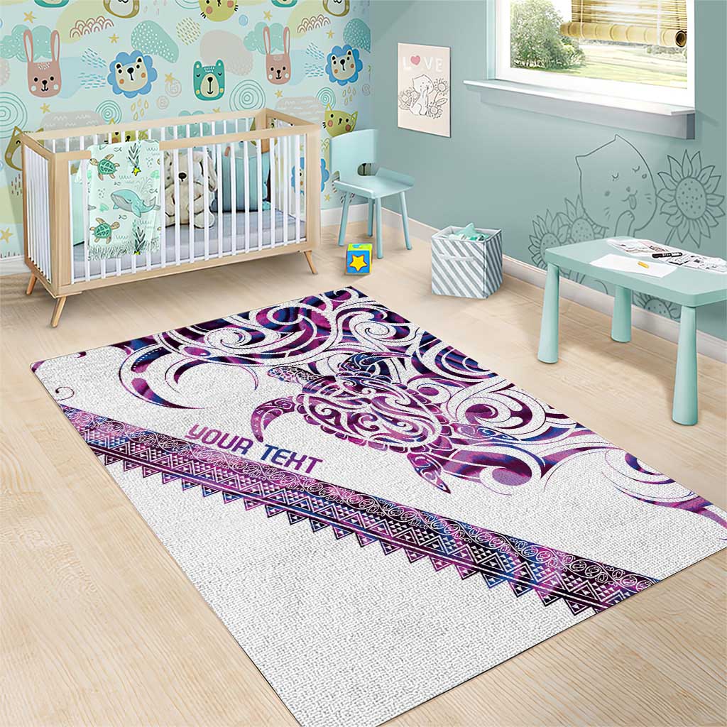 Mawhero Paua shell Kowhaiwhai Taniko Personalised Area Rug Turtle Tattoo Maori Tribal Style