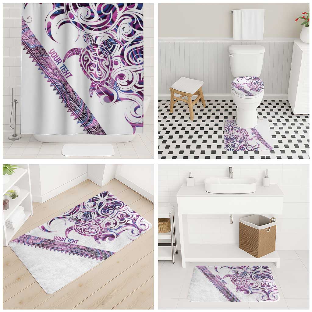 Mawhero Paua shell Kowhaiwhai Taniko Personalised Bathroom Set Turtle Tattoo Maori Tribal Style